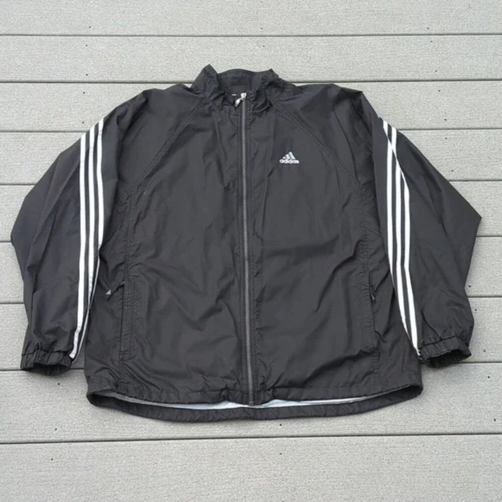 Adidas 3 Stripe Sleeve Nylon Windbreaker Jacket | Men's Windbreaker Jacket